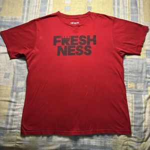 Adidas "Freshness" Short Sleeve Red Mens T-Shirt Large